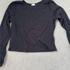 Garage Black Ribbed Knit Top